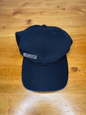 Chipotle Restaurant Employee Adjustable Black Organic Cotton Hat Open Back